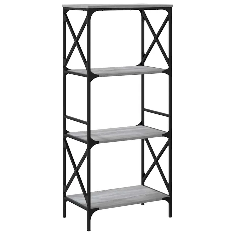 Bibliothèque à 4 niveaux sonoma gris 59x35x132 cm - 6