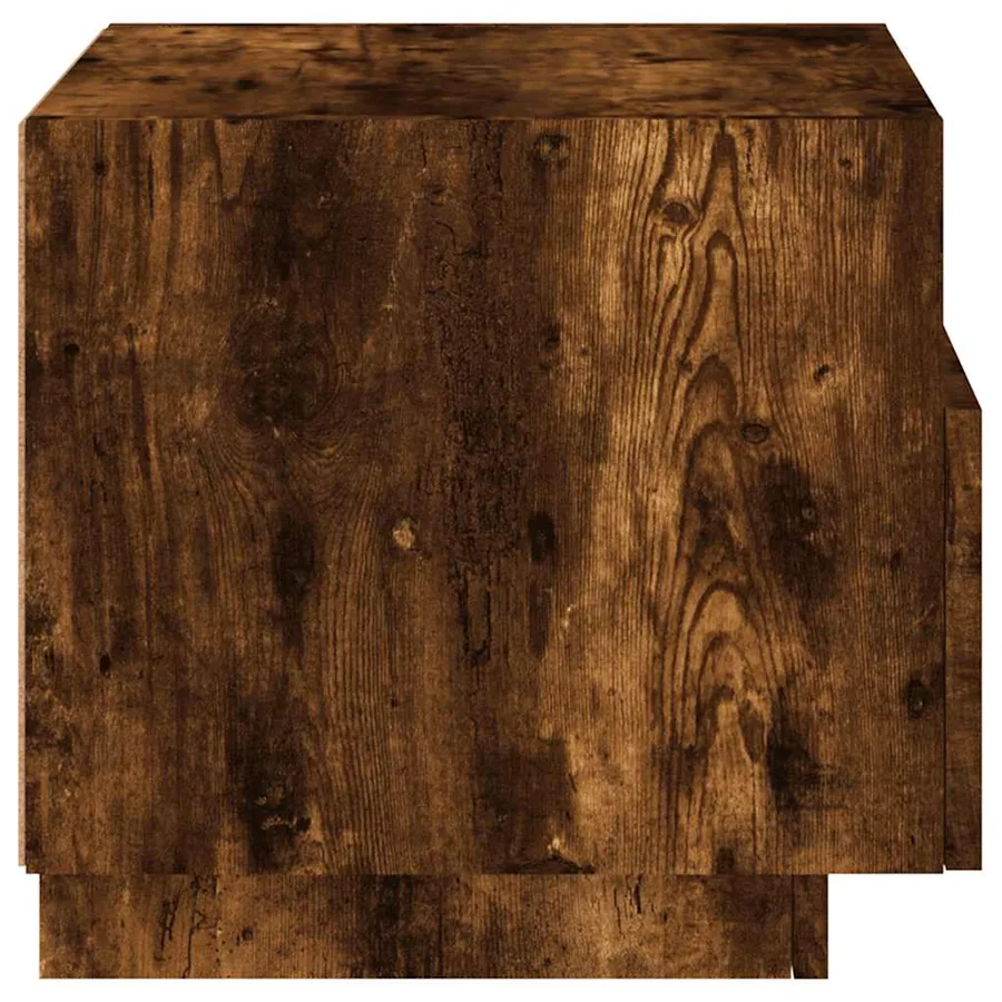 Table de chevet avec lumières LED chêne fumé 40x39x37 cm - 8