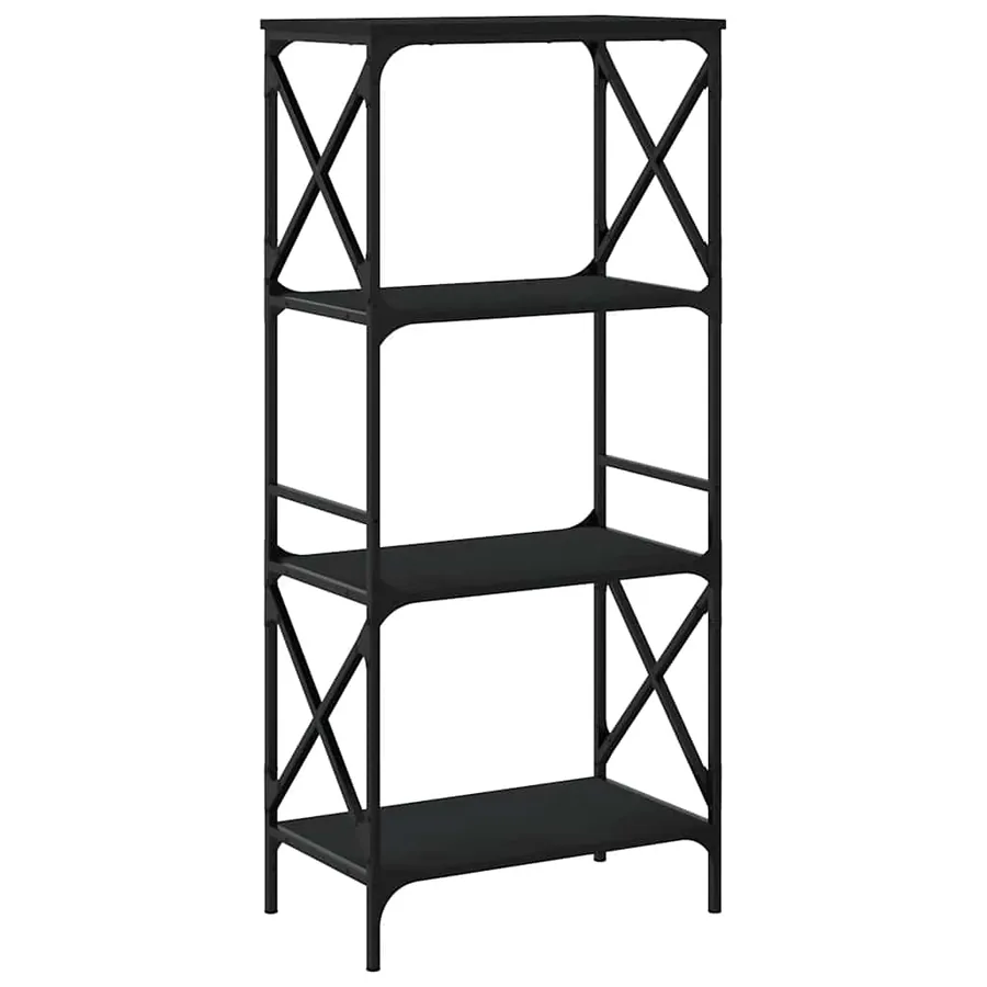 Bibliothèque à 4 niveaux noir 59x35x132 cm bois d'ingénierie - 6