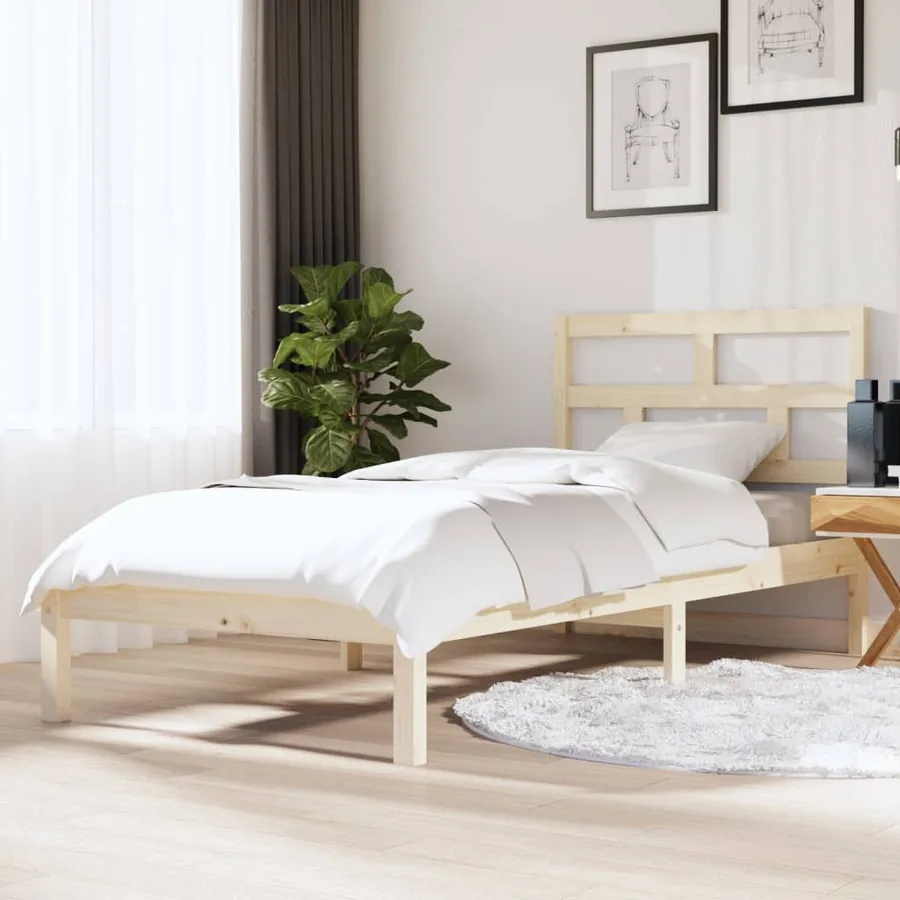 Cadre de lit sans matelas bois massif