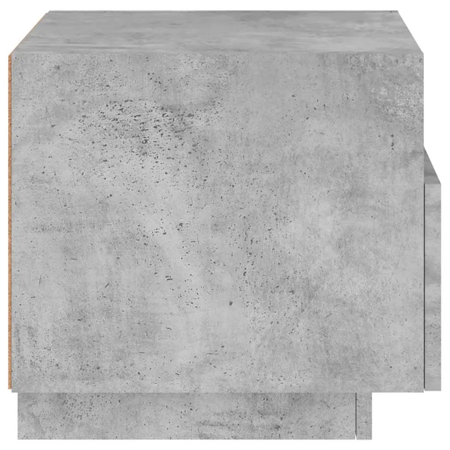 Table de chevet avec lumières LED gris béton 40x39x37 cm - 8