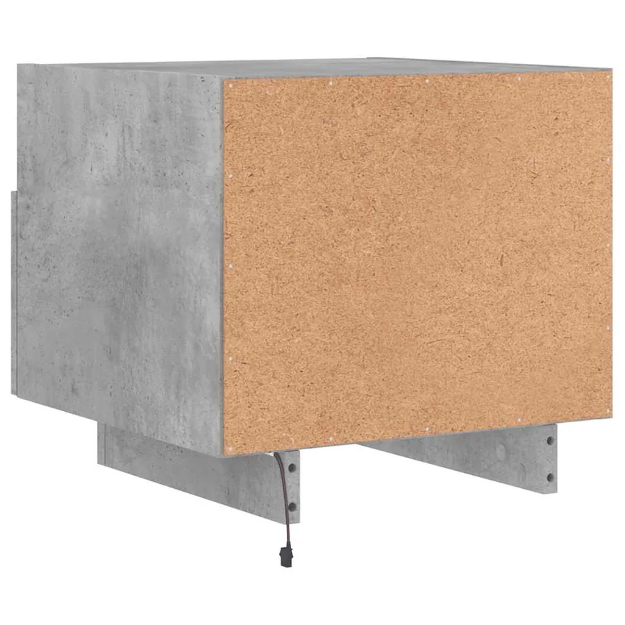Table de chevet avec lumières LED gris béton 40x39x37 cm - 9