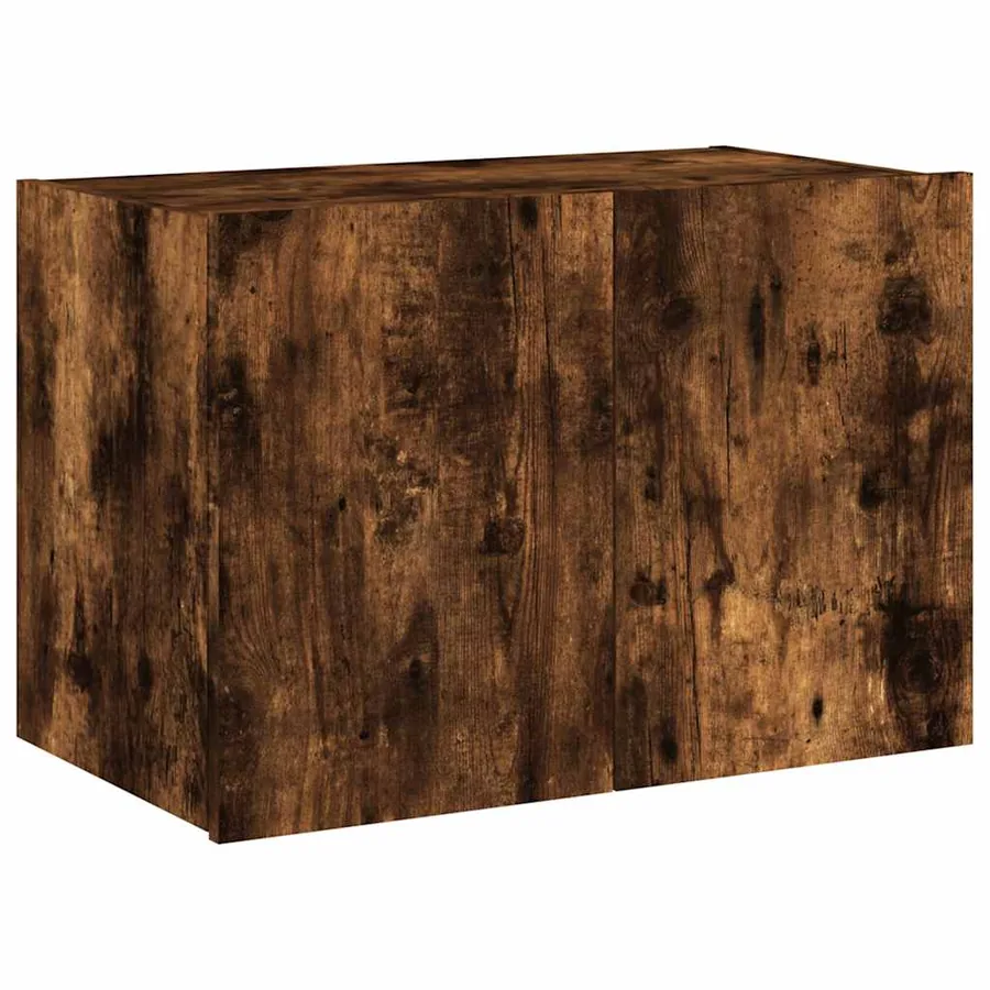 Meuble TV mural avec lumières LED chêne fumé 60x35x41 cm - 3