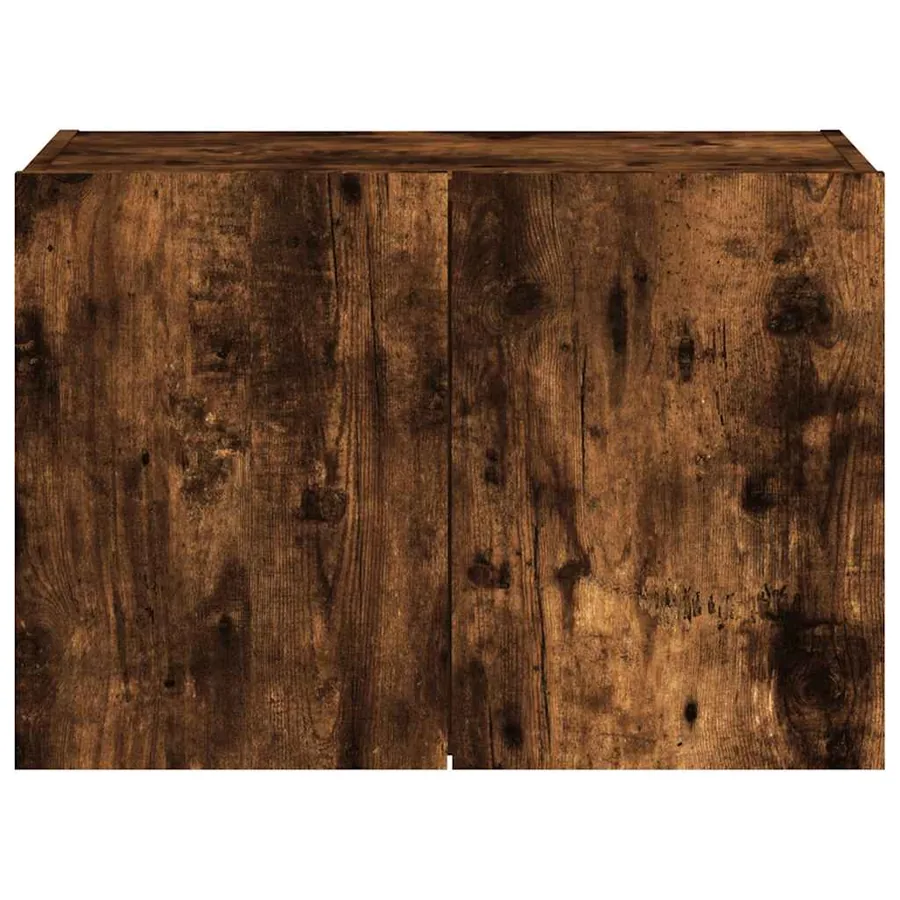Meuble TV mural avec lumières LED chêne fumé 60x35x41 cm - 9