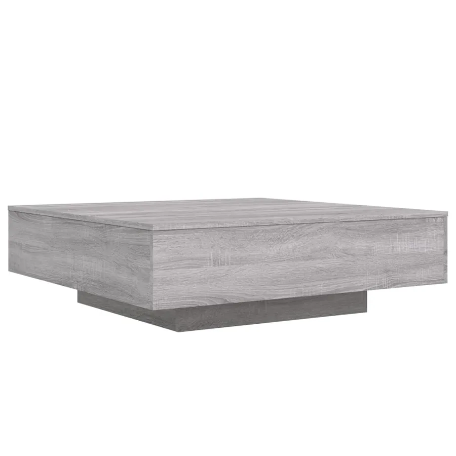 Table basse avec lumières LED sonoma gris 100x100x31 cm - 3