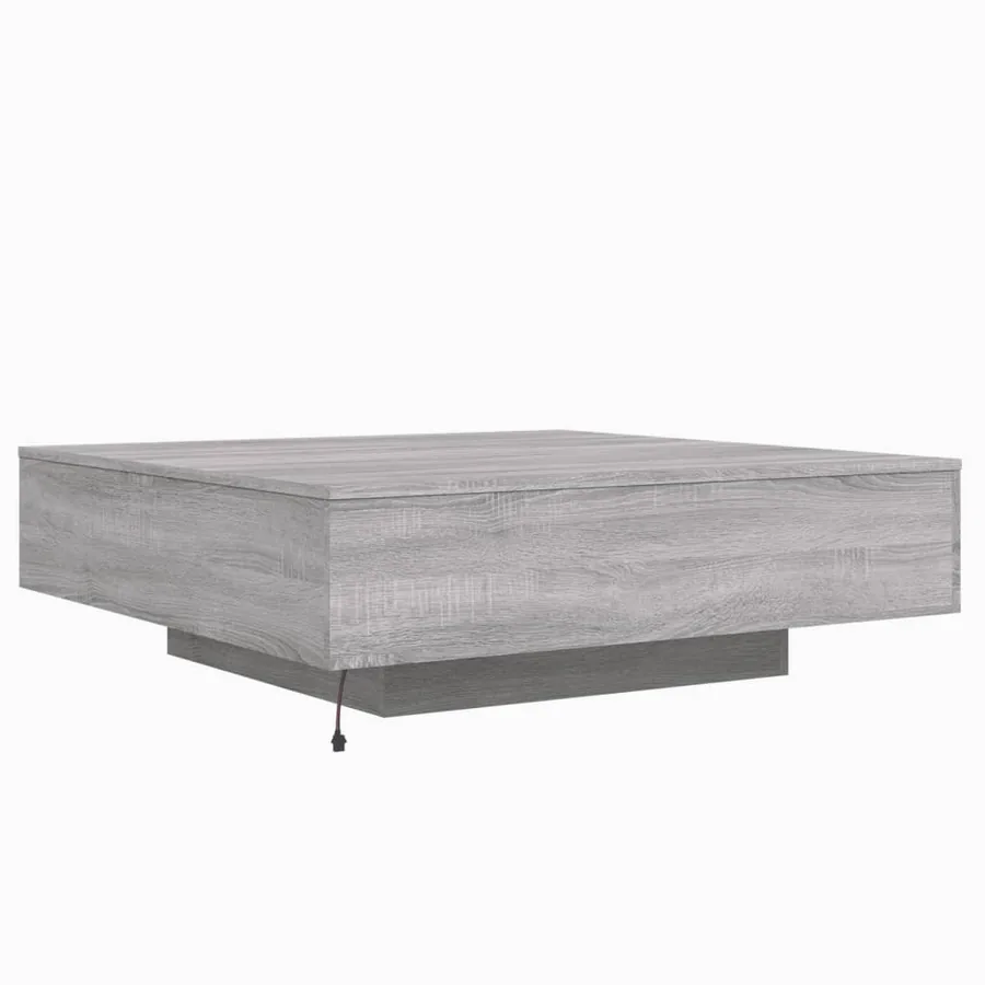 Table basse avec lumières LED sonoma gris 100x100x31 cm - 8