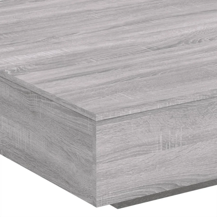 Table basse avec lumières LED sonoma gris 100x100x31 cm - 9