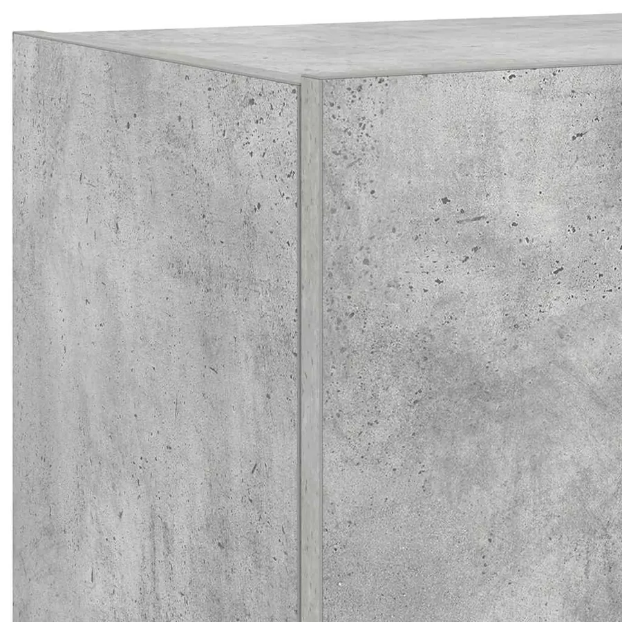 Meubles TV muraux et lumières LED 2pcs gris béton 80x35x31 cm - 12