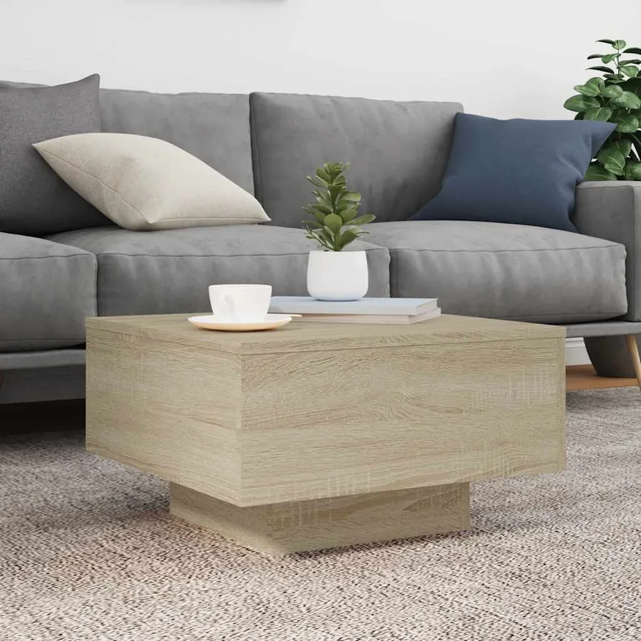 Table basse chêne sonoma 55x55x31 cm bois d'ingénierie - 3