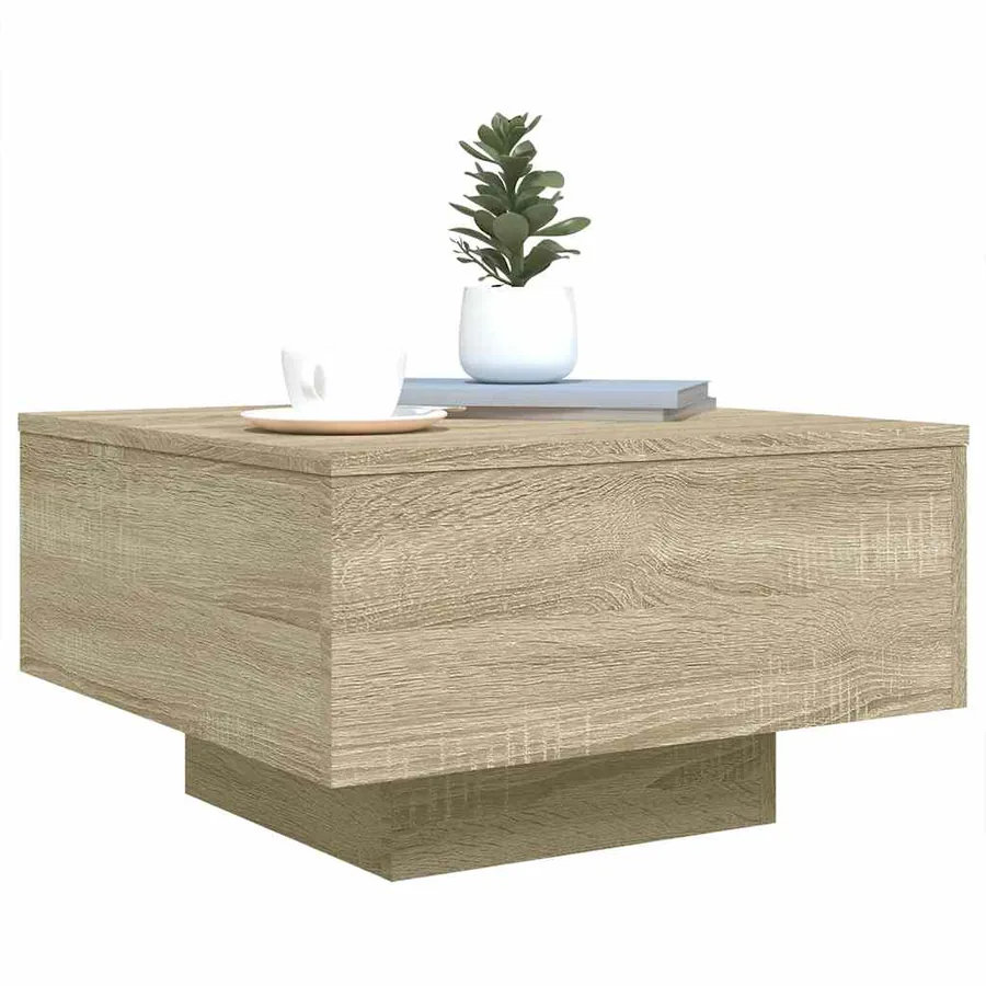 Table basse chêne sonoma 55x55x31 cm bois d'ingénierie - 4