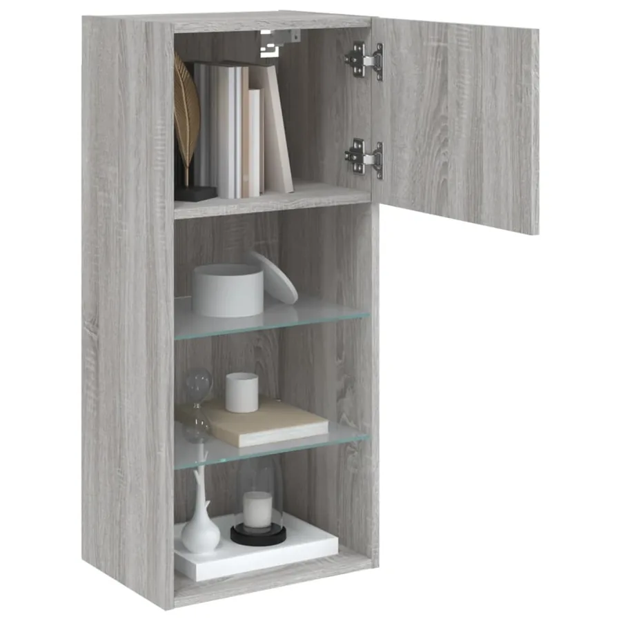 Meubles TV avec lumières LED 2 pcs sonoma gris 40,5x30x90 cm - 5
