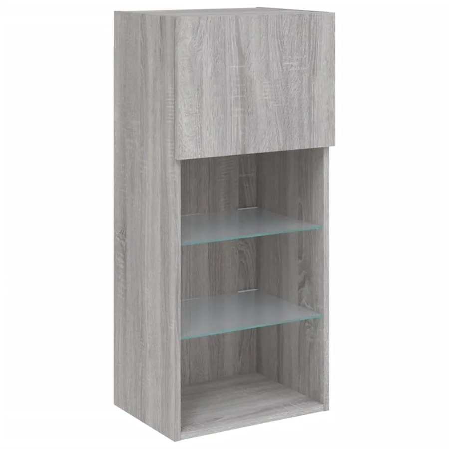 Meubles TV avec lumières LED 2 pcs sonoma gris 40,5x30x90 cm - 7