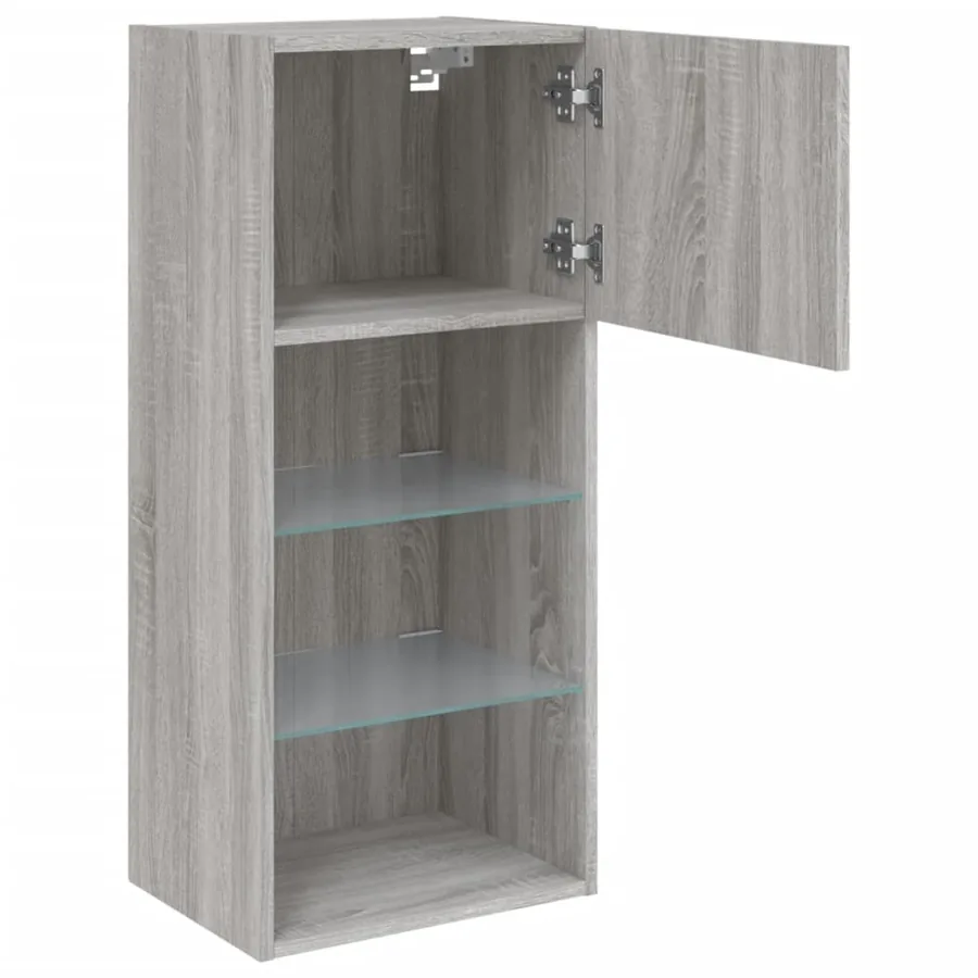 Meubles TV avec lumières LED 2 pcs sonoma gris 40,5x30x90 cm - 8