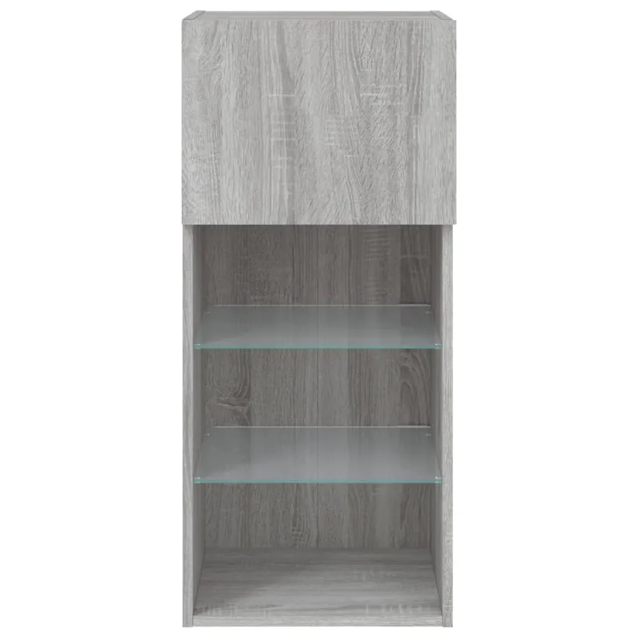 Meubles TV avec lumières LED 2 pcs sonoma gris 40,5x30x90 cm - 9