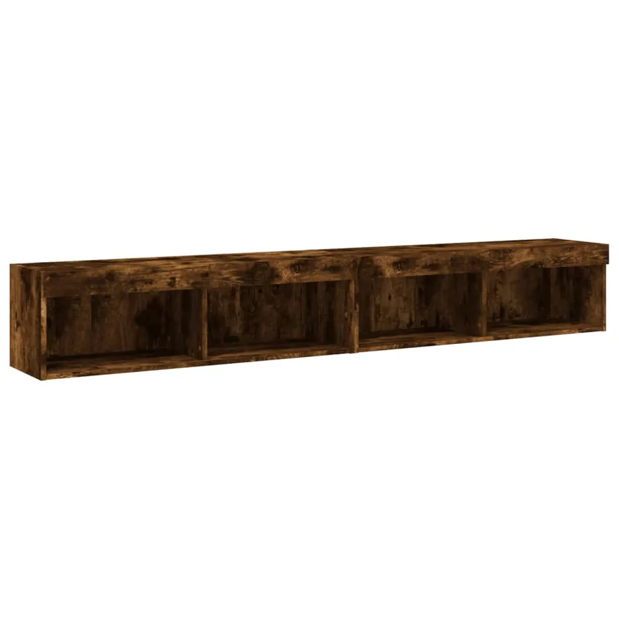 Meubles TV avec lumières LED 2 pcs chêne fumé 100x30x30 cm - 7