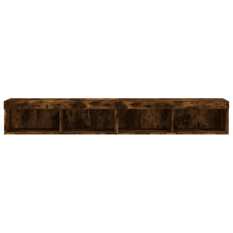 Meubles TV avec lumières LED 2 pcs chêne fumé 100x30x30 cm - 8