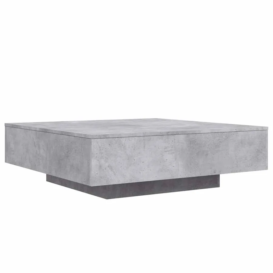Table basse avec lumières LED gris béton 100x100x31 cm - 3