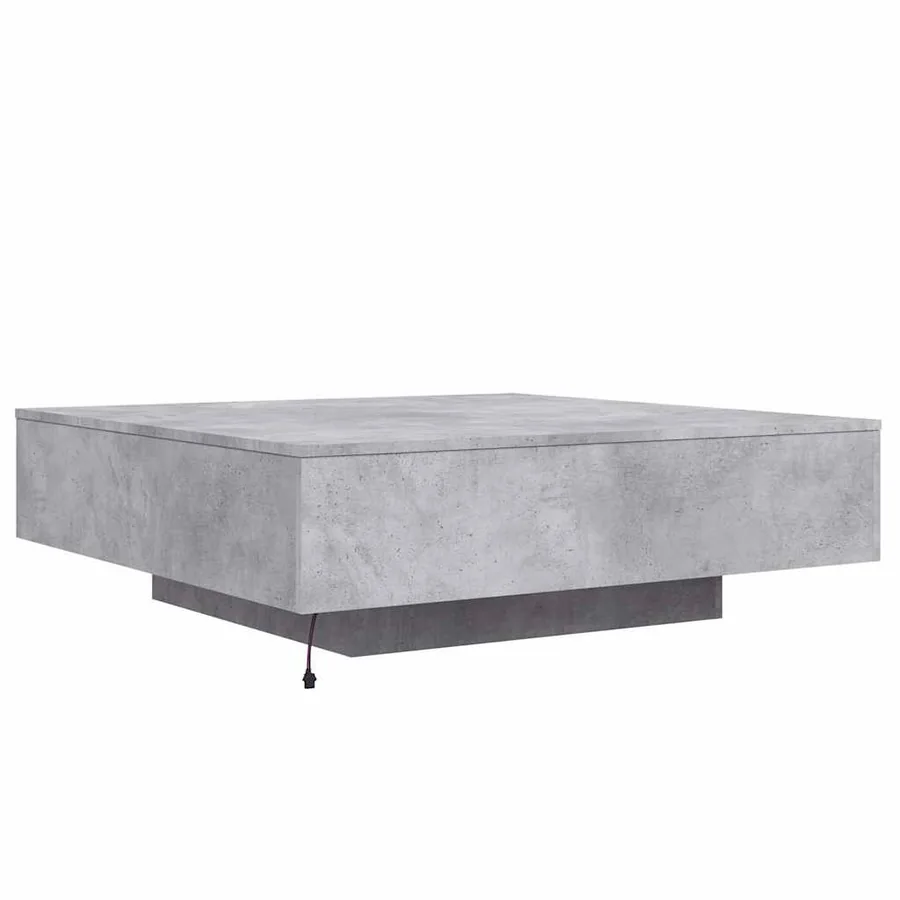 Table basse avec lumières LED gris béton 100x100x31 cm - 8