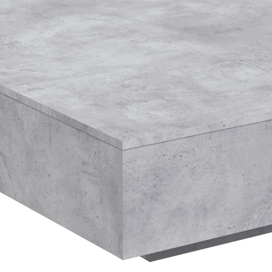 Table basse avec lumières LED gris béton 100x100x31 cm - 9