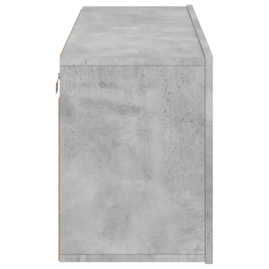 Meuble TV mural gris béton 100x30x41 cm - 7