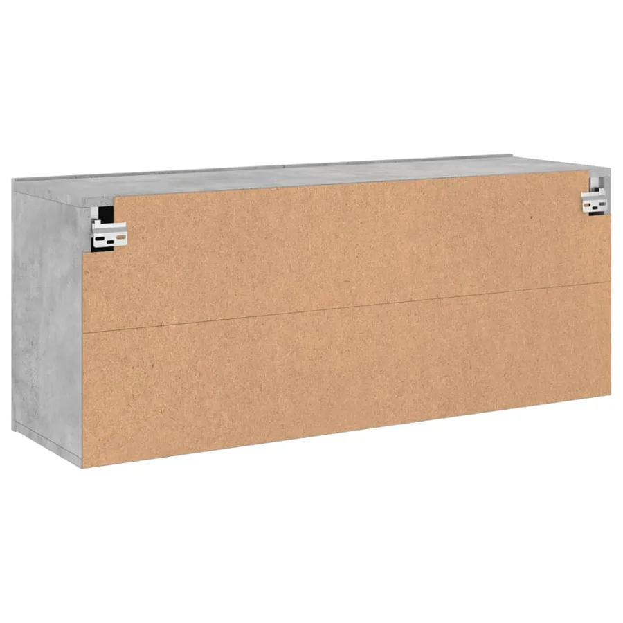 Meuble TV mural gris béton 100x30x41 cm - 8