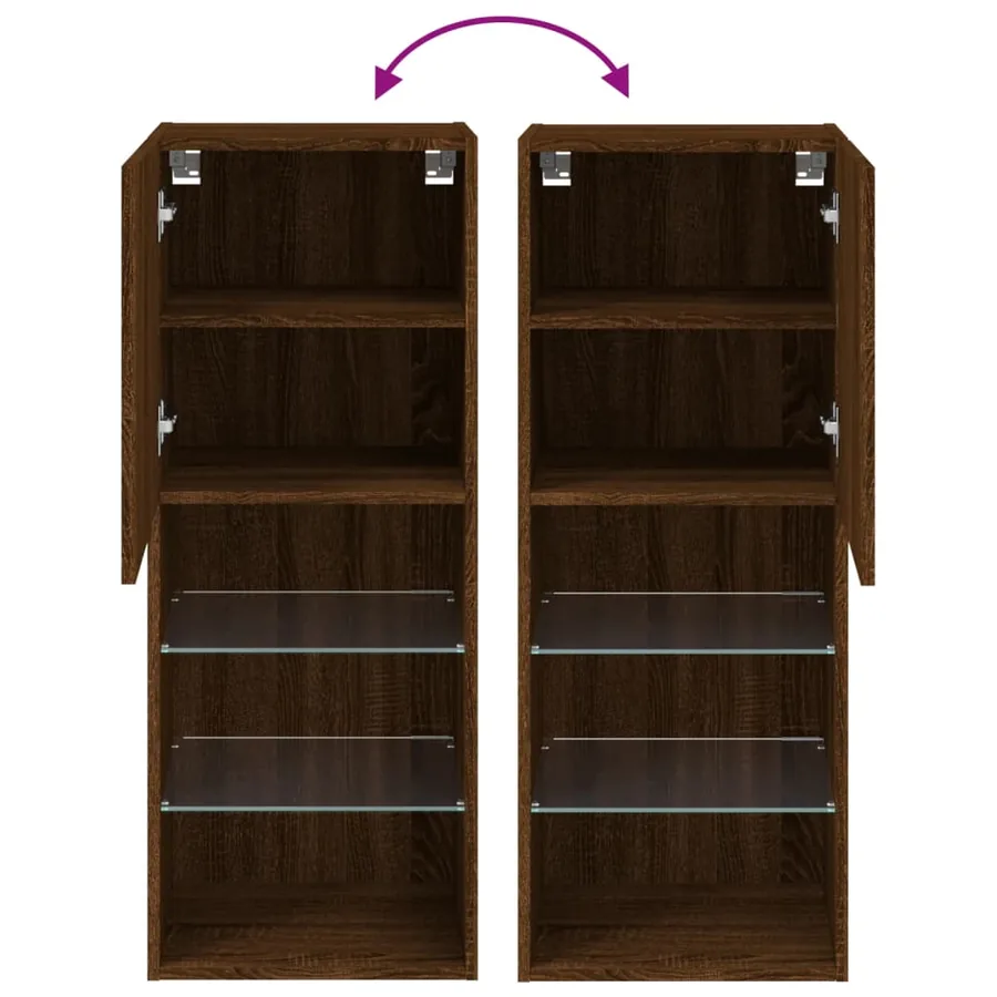 Meuble TV avec lumières LED chêne marron 40,5x30x102 cm - 12
