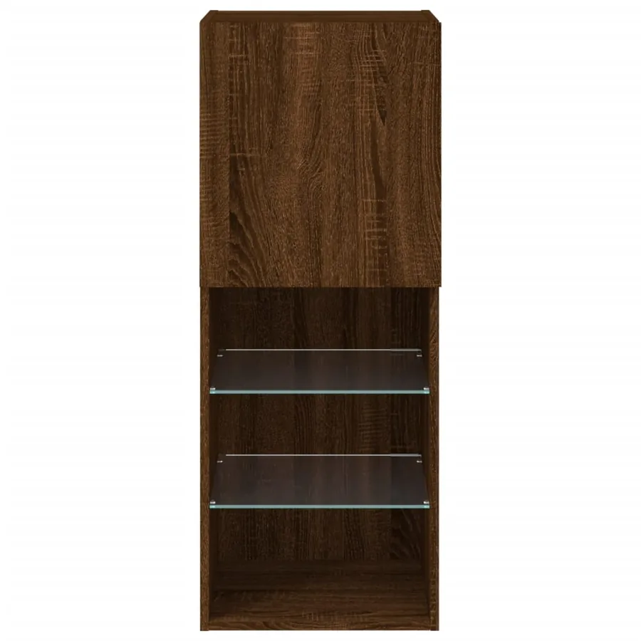 Meuble TV avec lumières LED chêne marron 40,5x30x102 cm - 9
