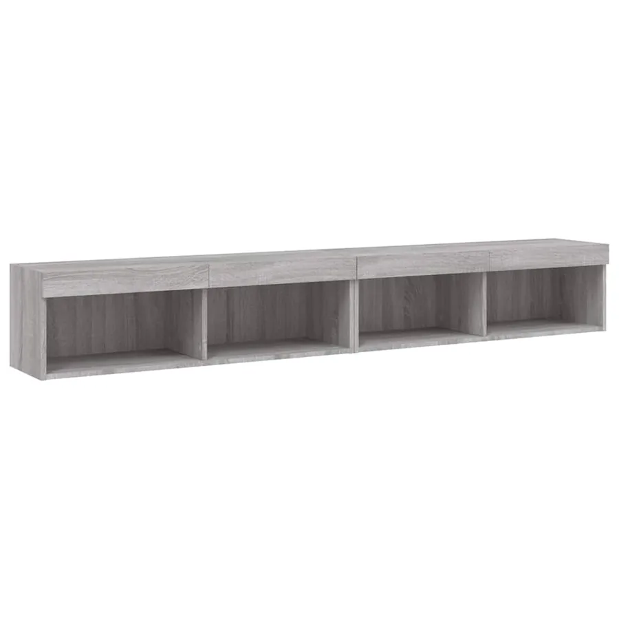 Meubles TV avec lumières LED 2 pcs sonoma gris 100x30x30 cm - 7