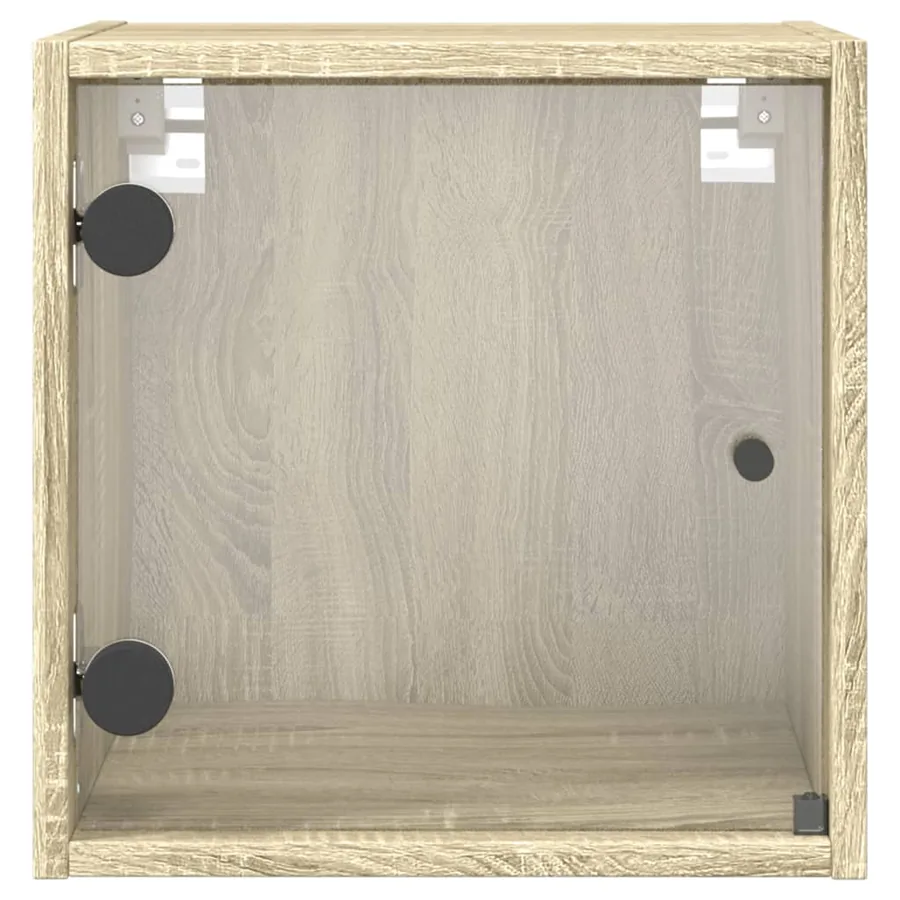 Tables de chevet et portes vitrées 2pcs chêne sonoma 35x37x35cm - 7
