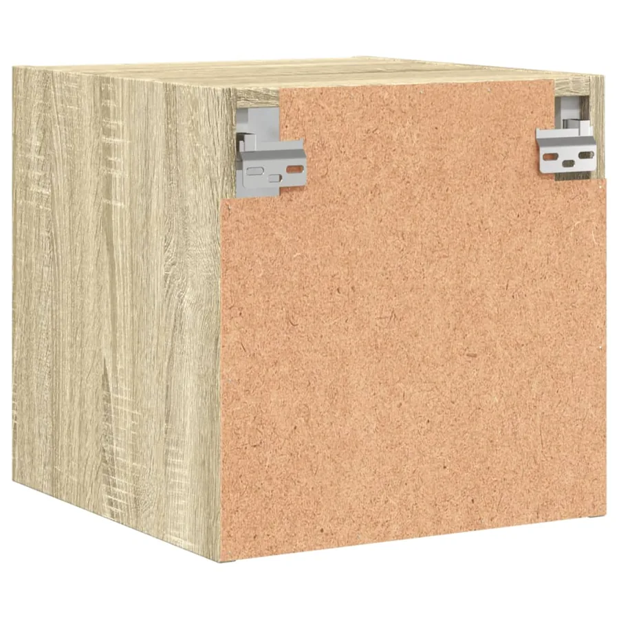 Tables de chevet et portes vitrées 2pcs chêne sonoma 35x37x35cm - 9