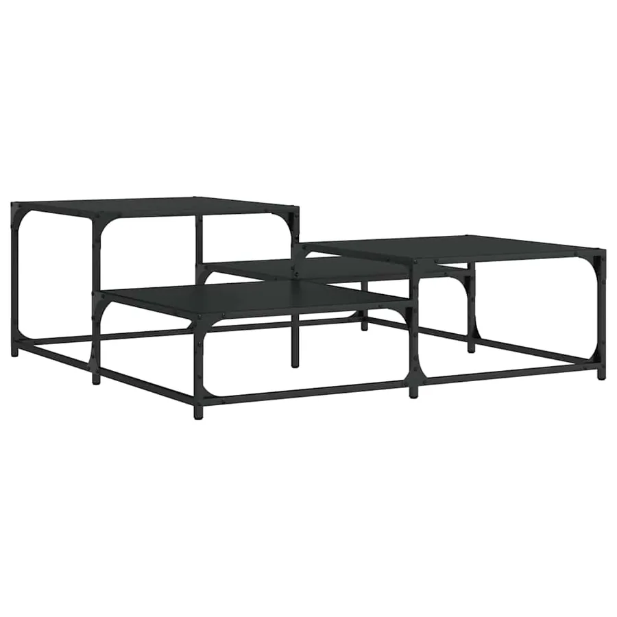 Table basse noir 107x107x40 cm bois d'ingénierie - 6