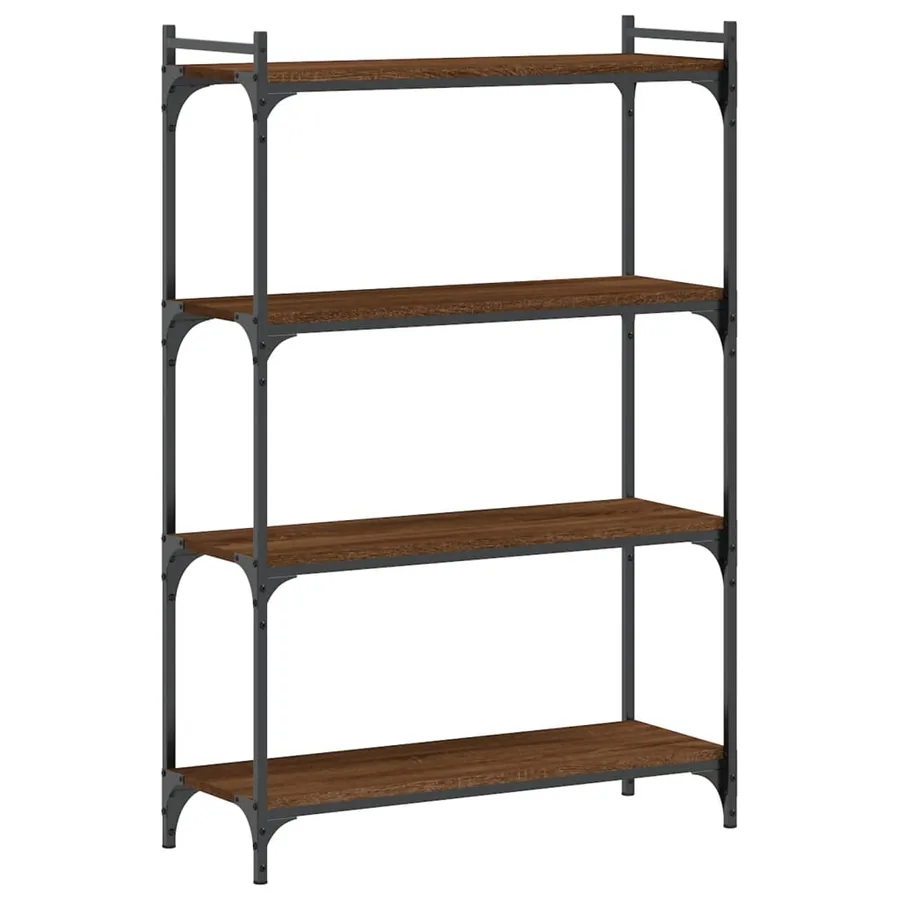 Bibliothèque 4 niveaux chêne marron 80x30x120cm bois ingénierie - 2