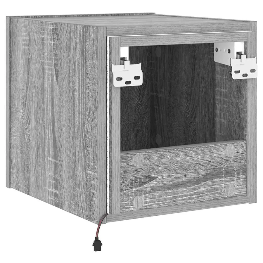 Meubles TV muraux et lumières LED 2pcs sonoma gris 30,5x35x30cm - 12