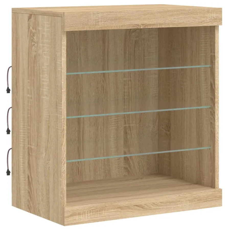 Buffet avec lumières LED chêne sonoma 181,5x37x67 cm - 11