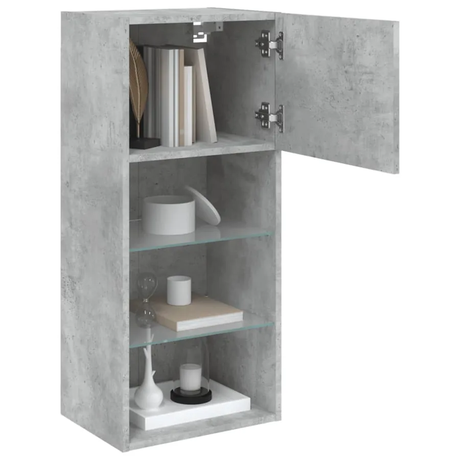 Meuble TV avec lumières LED gris béton 40,5x30x90 cm - 5