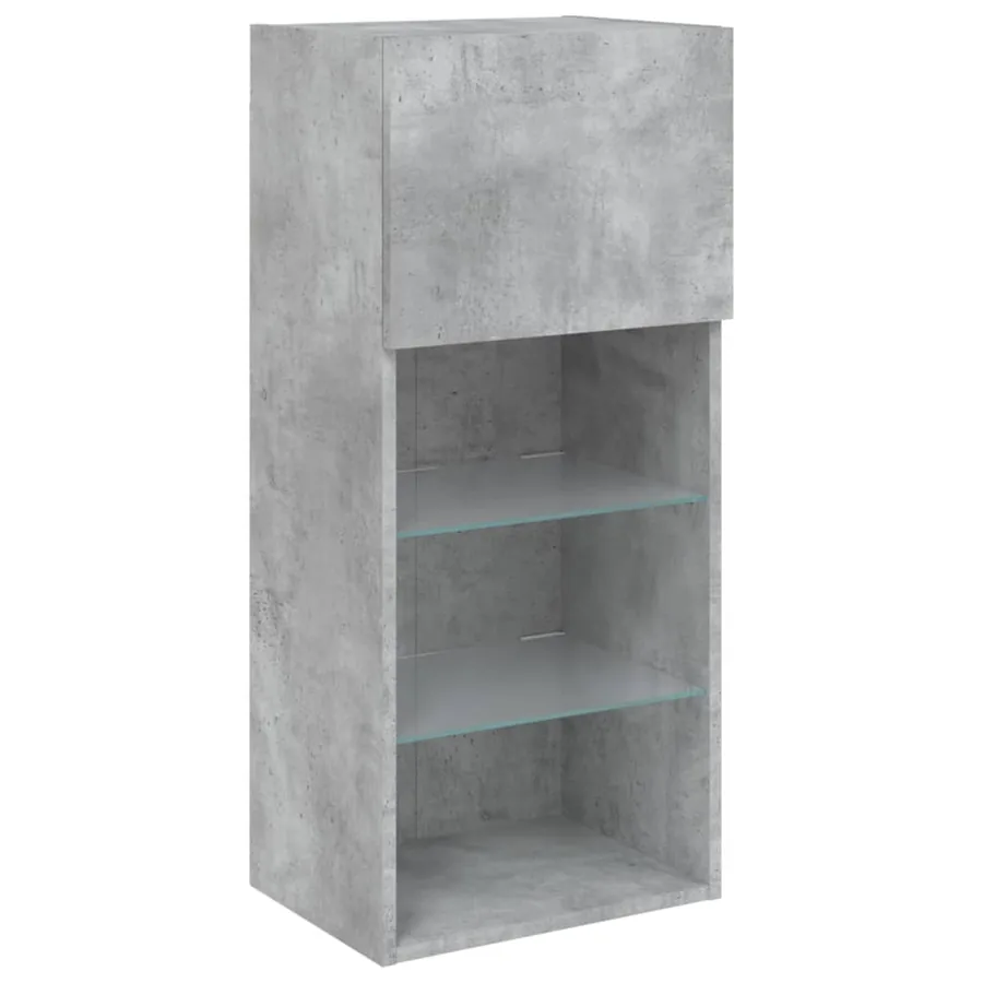 Meuble TV avec lumières LED gris béton 40,5x30x90 cm - 6