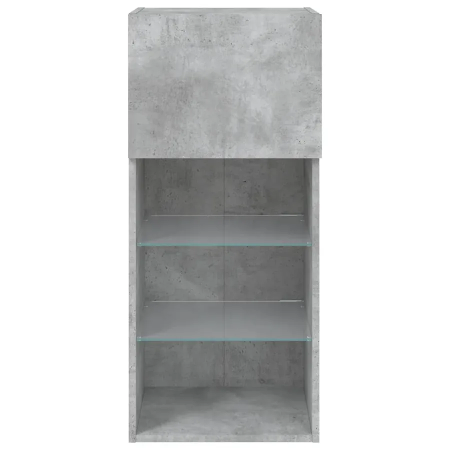 Meuble TV avec lumières LED gris béton 40,5x30x90 cm - 7