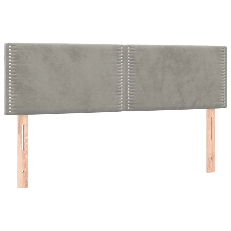 Tête de lit à LED Gris clair 144x5x78/88 cm Velours - 4