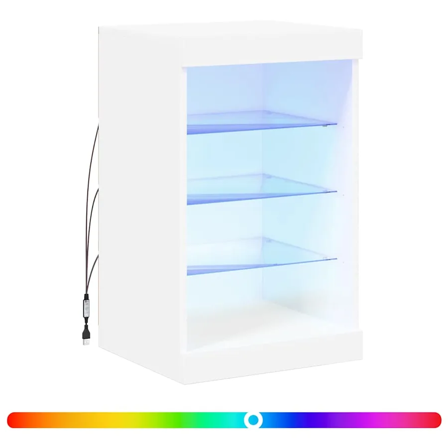 Buffet avec lumières LED blanc 41x37x67 cm - 2