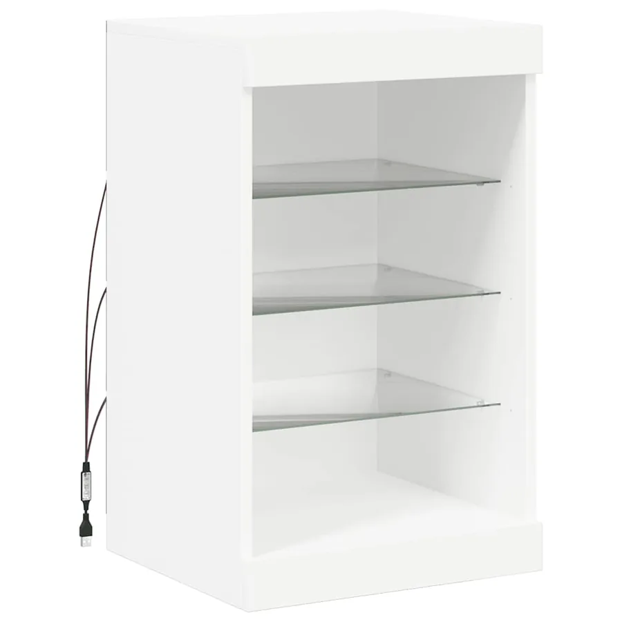 Buffet avec lumières LED blanc 41x37x67 cm - 3