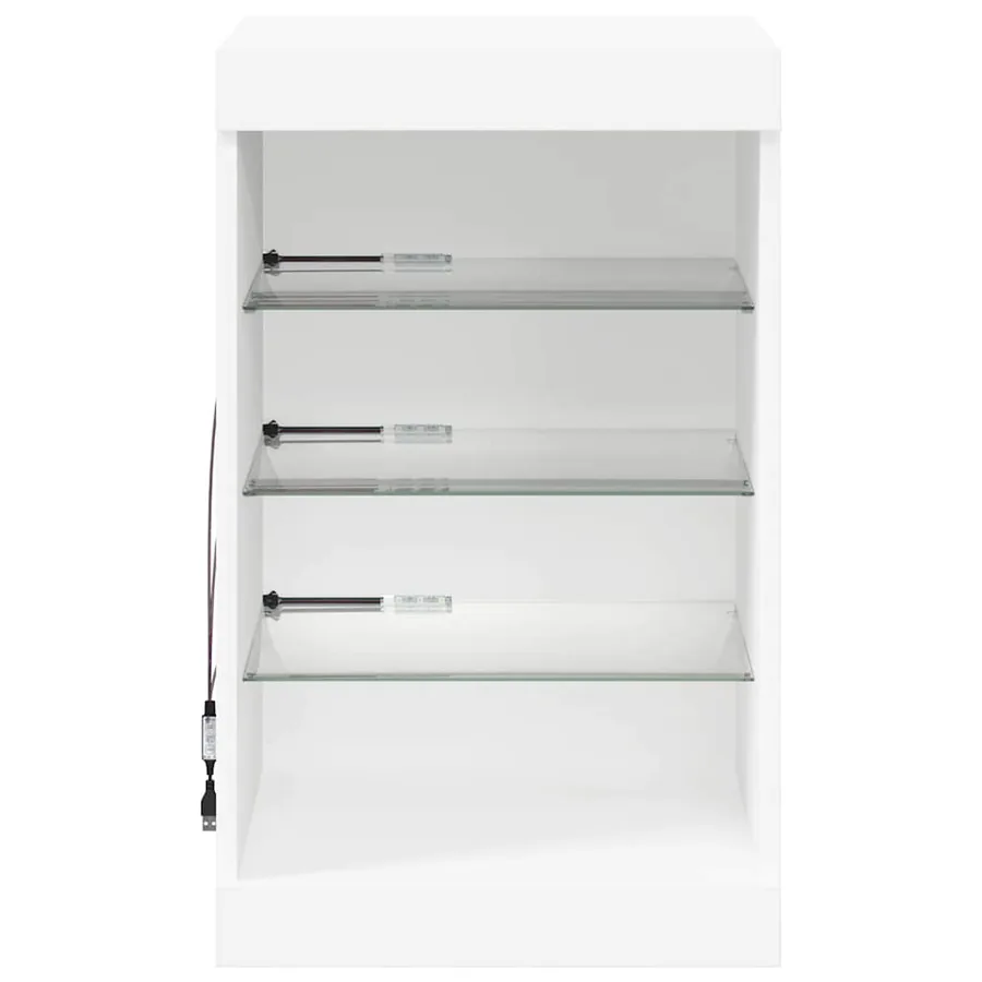 Buffet avec lumières LED blanc 41x37x67 cm - 6