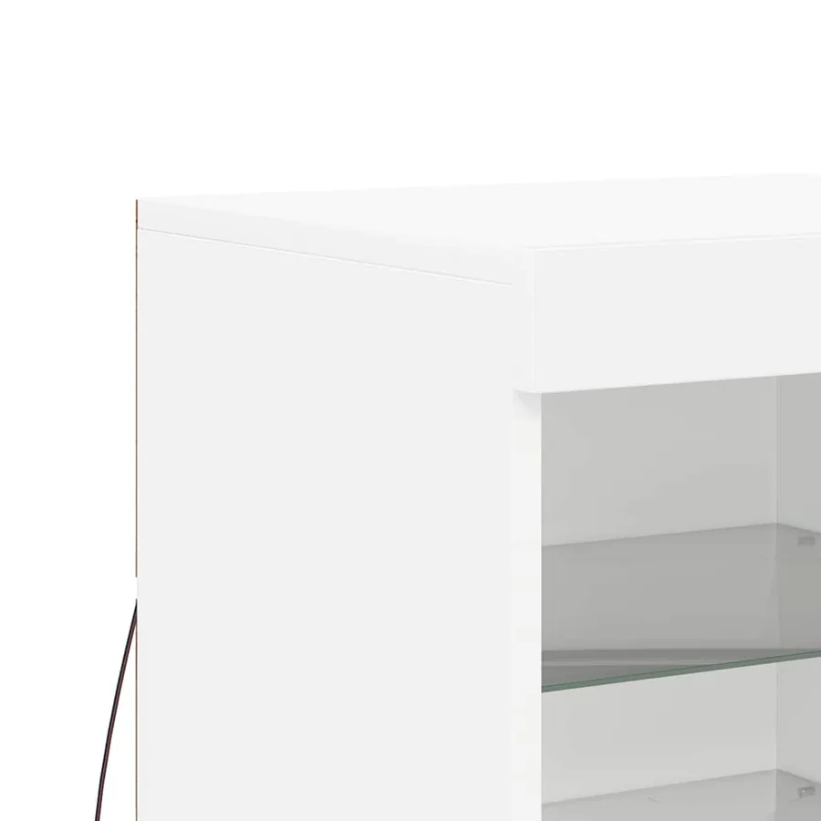 Buffet avec lumières LED blanc 41x37x67 cm - 9
