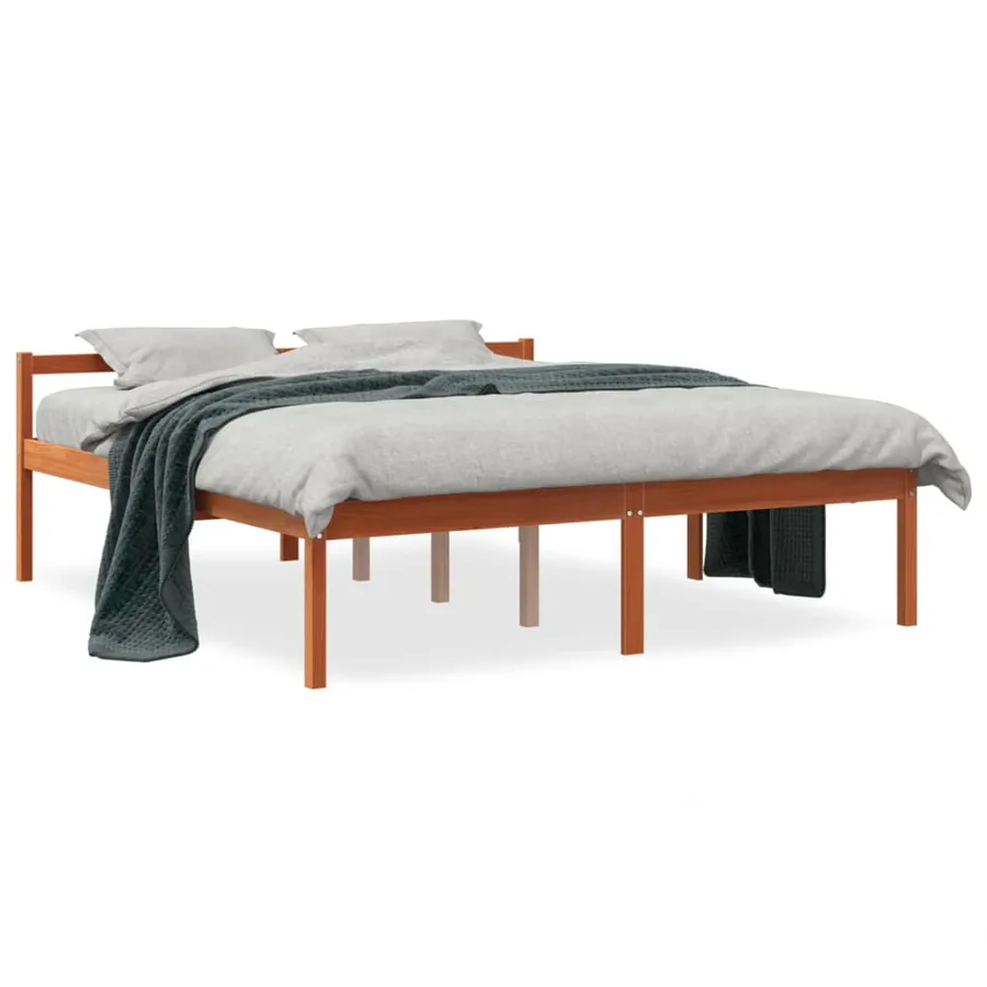 Lit pour personne âgée sans matelas 150x200 cm bois pin massif - 2