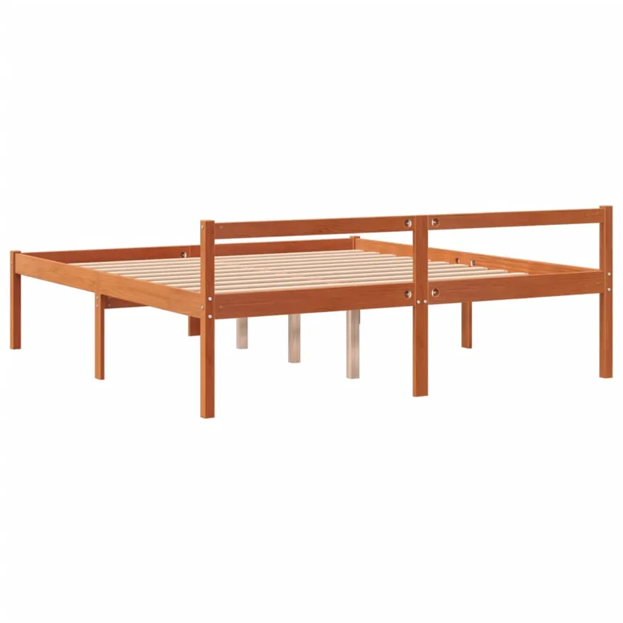 Lit pour personne âgée sans matelas 150x200 cm bois pin massif - 6