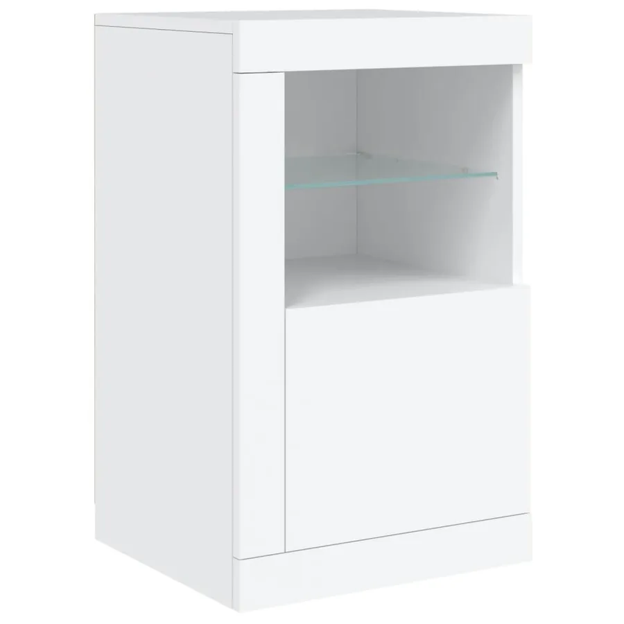 Buffet avec lumières LED blanc 164x37x67 cm - 10