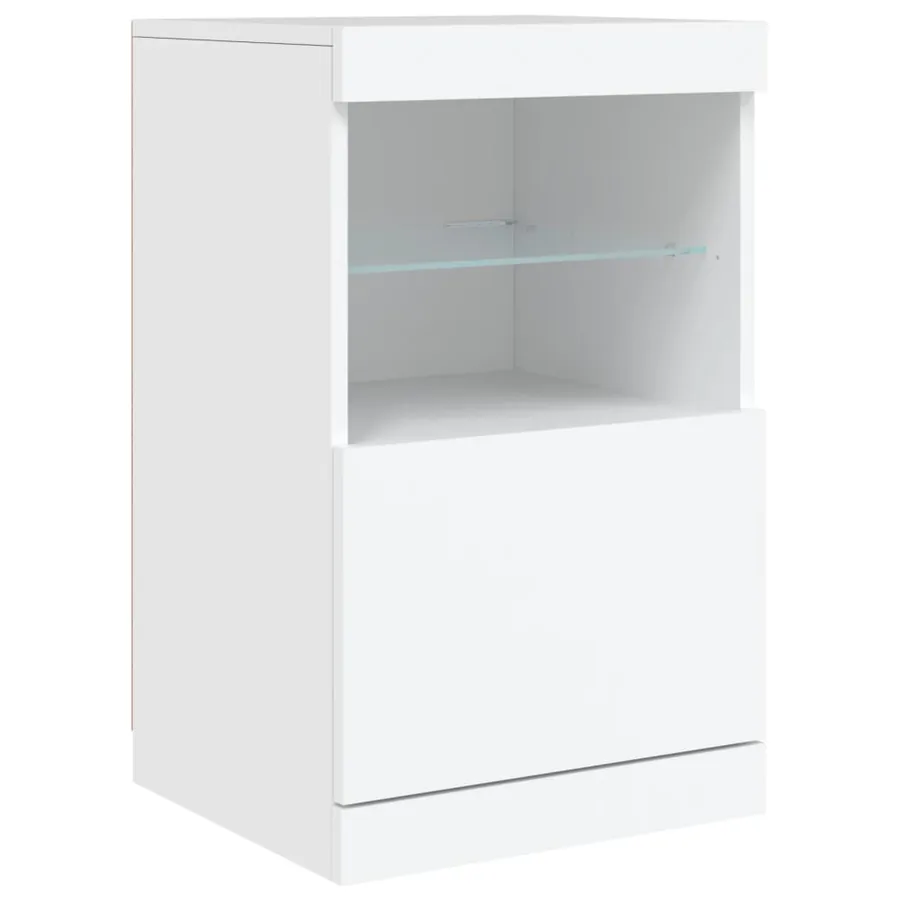 Buffet avec lumières LED blanc 164x37x67 cm - 11