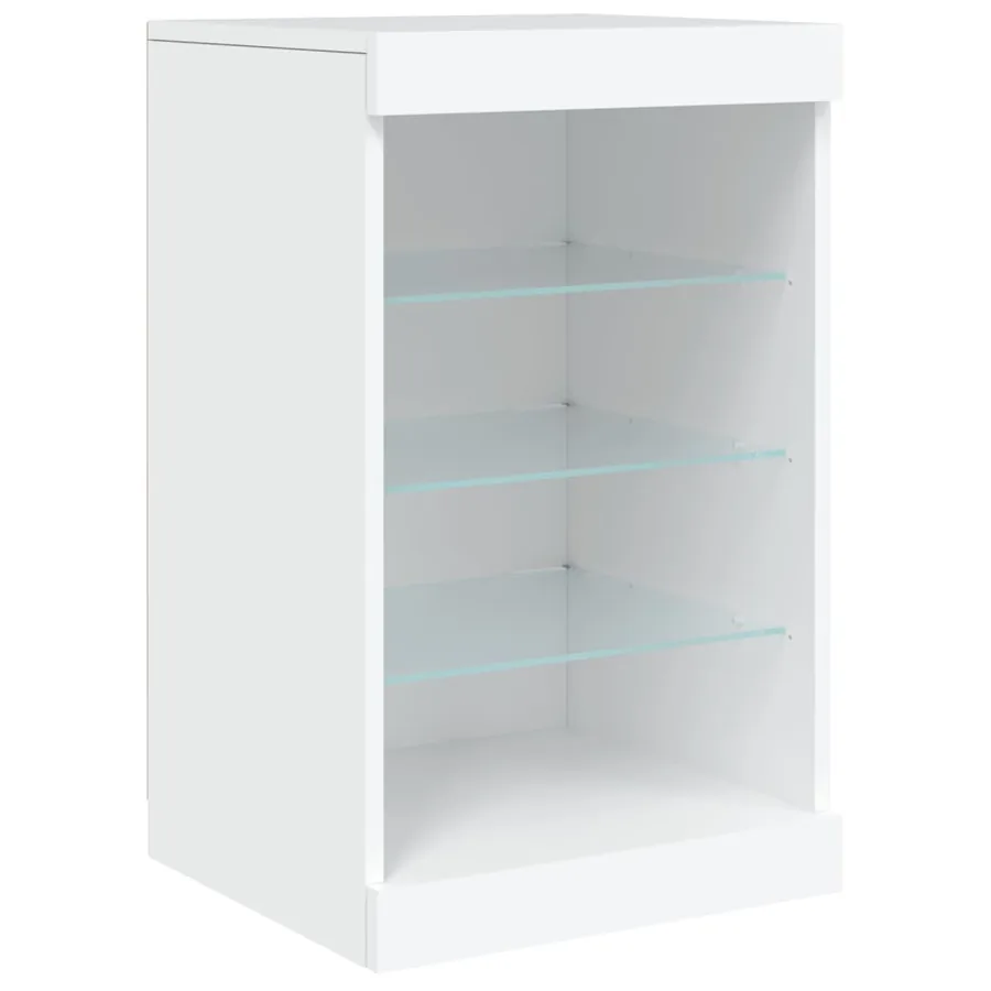 Buffet avec lumières LED blanc 164x37x67 cm - 12