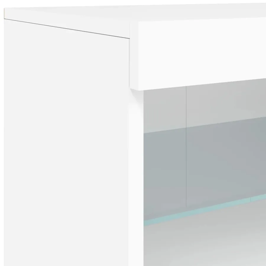 Buffet avec lumières LED blanc 164x37x67 cm - 14