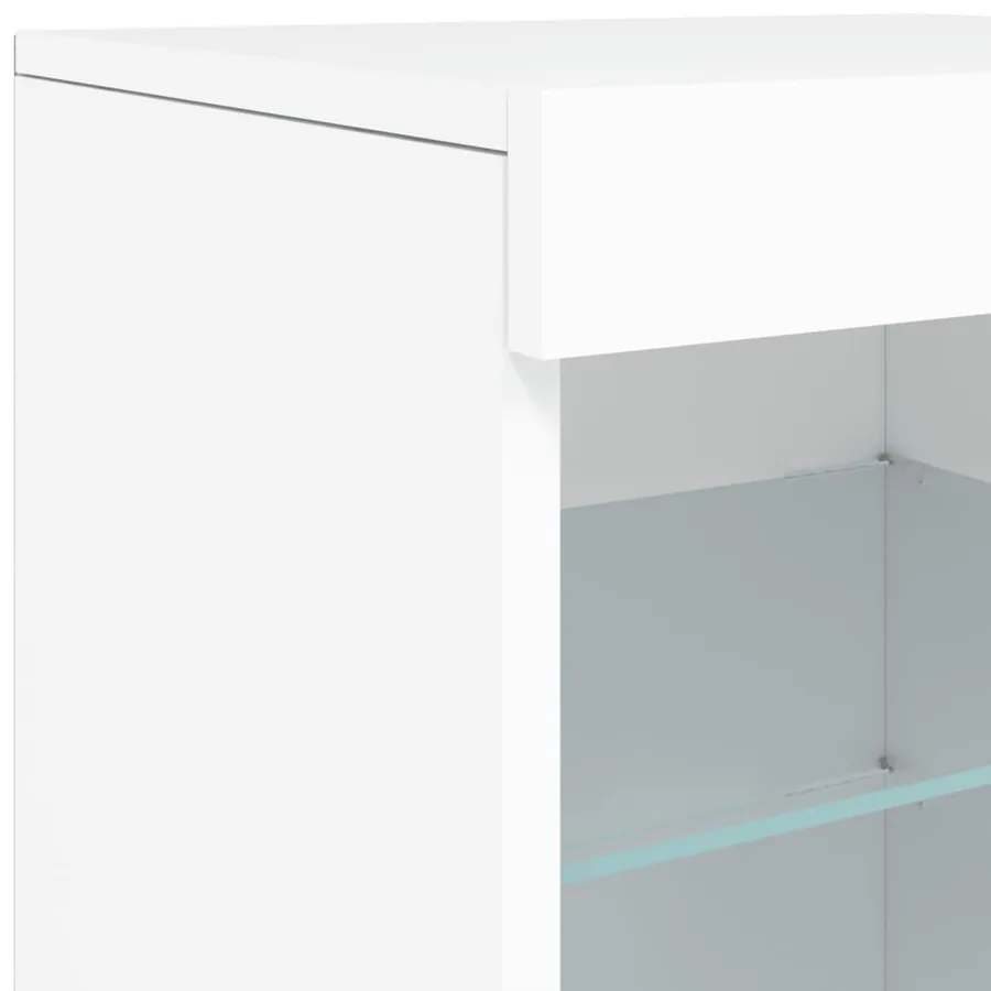 Buffet avec lumières LED blanc 164x37x67 cm - 16