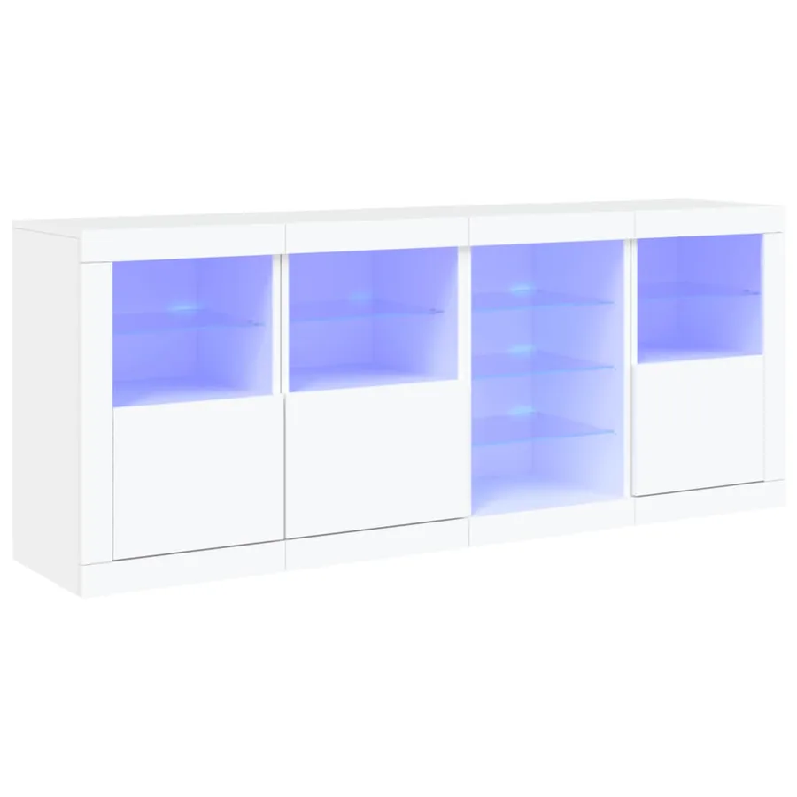 Buffet avec lumières LED blanc 164x37x67 cm - 2